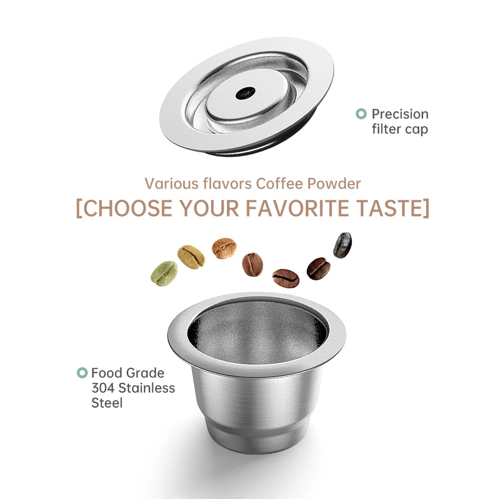 Stainless steel Nespresso refillable coffee pod