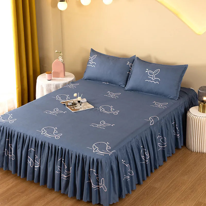 Printed Bedroom Flat Sheets Washed Cotton